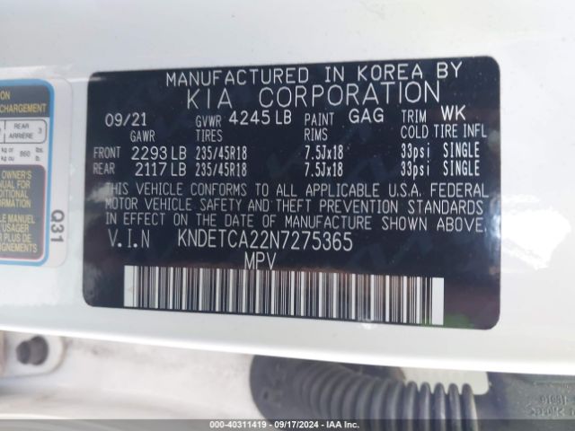 KNDETCA22N7275365 KIA Seltos Sx Turbo
