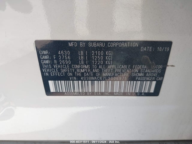 Subaru Legacy Premium 2020 4S3BWAC67L3006975 Image 9