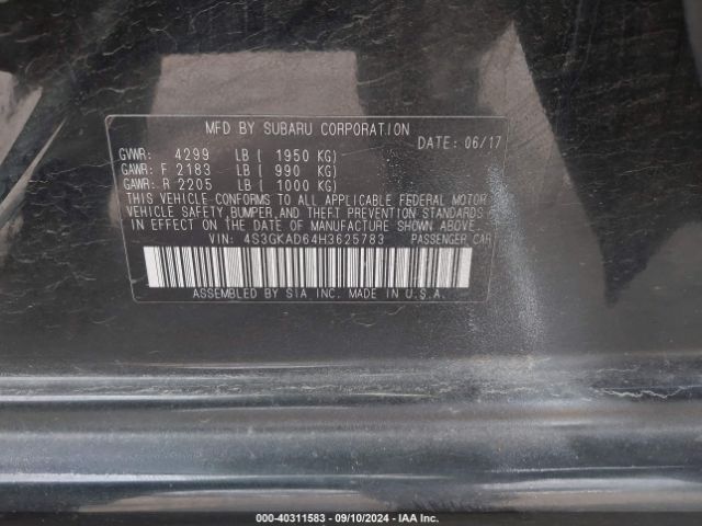 4S3GKAD64H3625783 Subaru Impreza 2.0i Premium