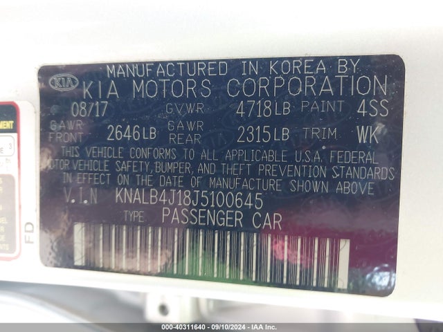 KIA Cadenza Premium 2018 KNALB4J18J5100645 Image 9