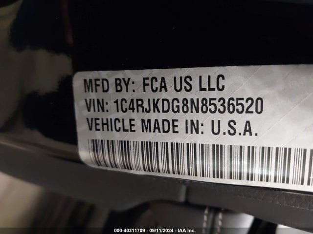 1C4RJKDG8N8536520 Jeep Grand Cherokee L Overland 4x4