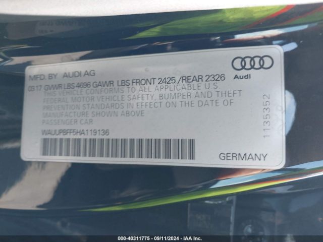 WAUUPBFF5HA119136 Audi A3 E-tron 1.4t Premium