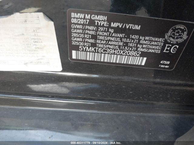 5YMKT6C39H0X20862 BMW X5 M