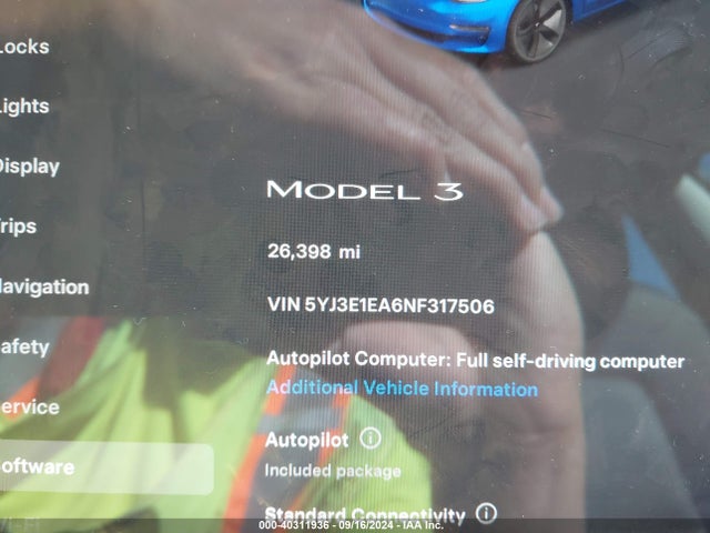 2022 TESLA MODEL 3 5YJ3E1EA6NF317506 Photo 6