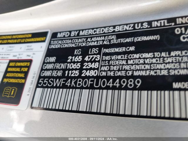 55SWF4KB0FU044989 Mercedes-Benz C 300 4matic/luxury 4matic/sport 4matic
