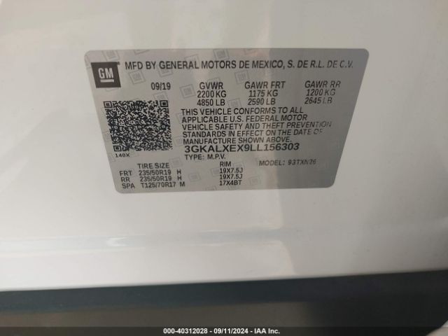 3GKALXEX9LL156303 GMC Terrain Awd Denali