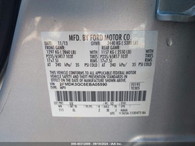 2FMDK3GC6EBA05590 Ford EDGE SE
