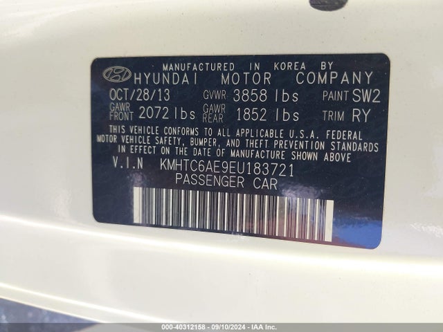 Hyundai Veloster Turbo W/black 2014 KMHTC6AE9EU183721 Image 9