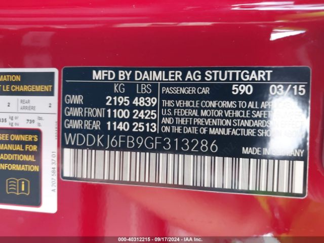 WDDKJ6FB9GF313286 Mercedes-Benz E 400