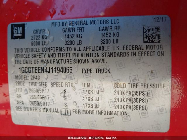 1GCGTEEN4J1194065 Chevrolet Colorado Zr2