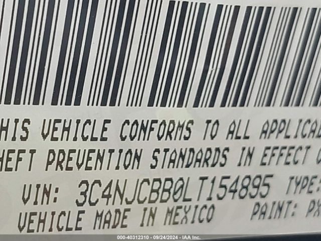 3C4NJCBB0LT154895 Jeep Compass Latitude Fwd