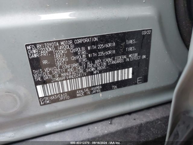 2022 TOYOTA RAV4 HYBRID JTMB6RFV4ND524119 Photo 8