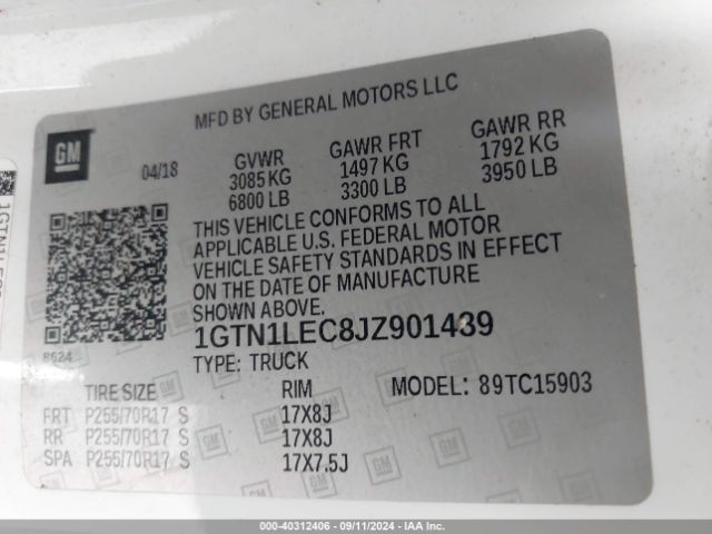 1GTN1LEC8JZ901489 GMC SIERRA 1500