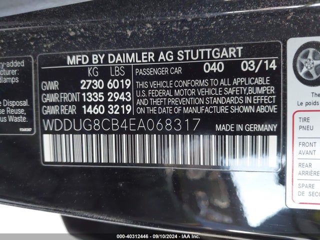 WDDUG8CB4EA068317 Mercedes-Benz S 550