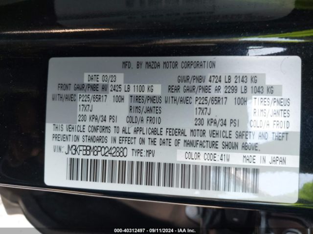 JM3KFBBM8P0242880 Mazda Cx-5 2.5 S Select