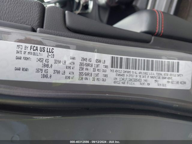 1C4RJFLG0KC695453 Jeep Grand Cherokee Trailhawk 4x4