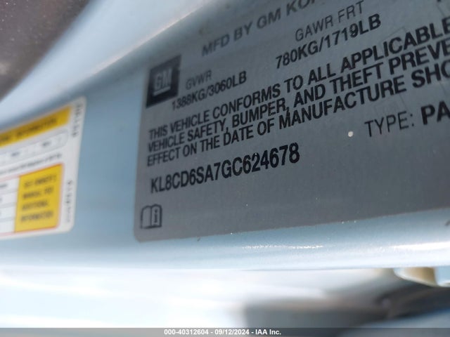 Chevrolet Spark 1lt Cvt 2016 KL8CD6SA7GC624678 Image 9