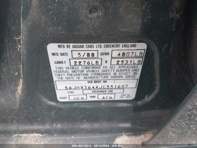 1988 JAGUAR XJ6 SAJHV1644JC551697 Photo 8