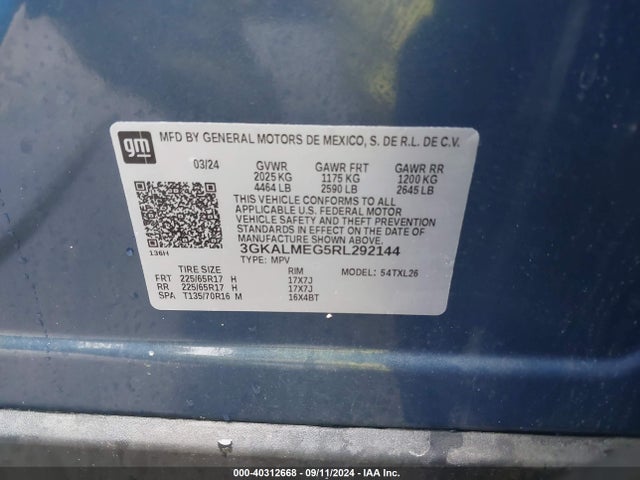 3GKALMEG5RL292144 GMC Terrain Fwd Sle
