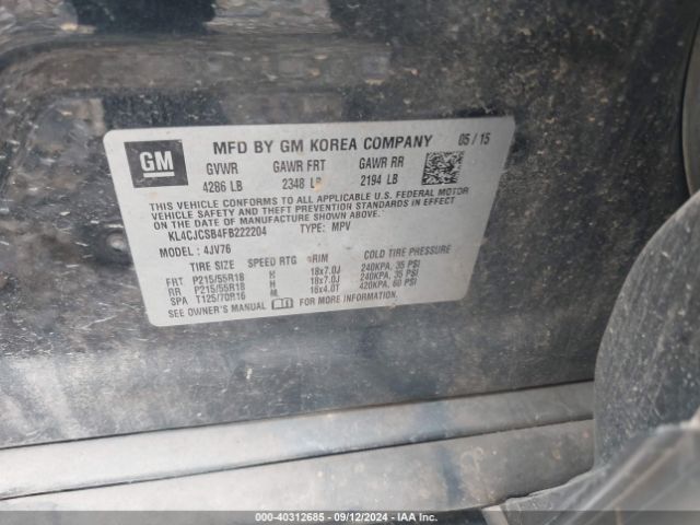 KL4CJCSB4FB222204 Buick Encore Leather