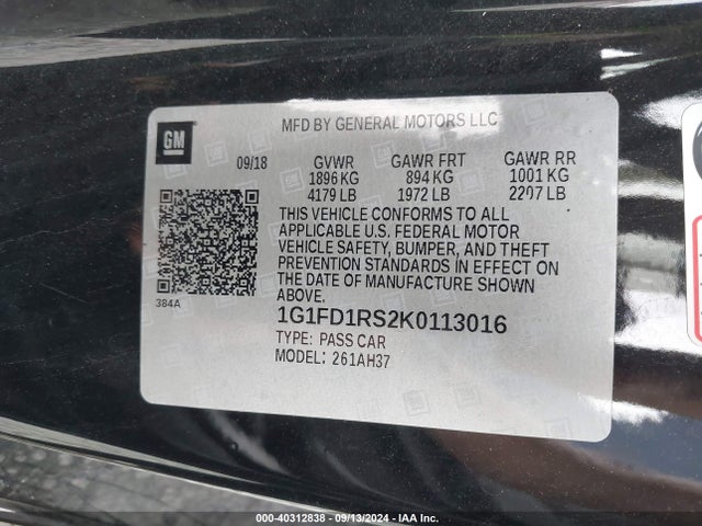 Chevrolet Camaro 2lt 2019 1G1FD1RS2K0113016 Image 9