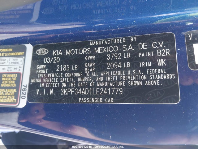 KIA Forte Gt-line 2020 3KPF34AD1LE241779 Image 9