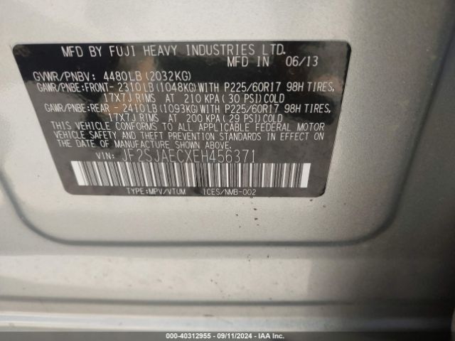 JF2SJAECXEH456371 Subaru Forester 2.5i Premium