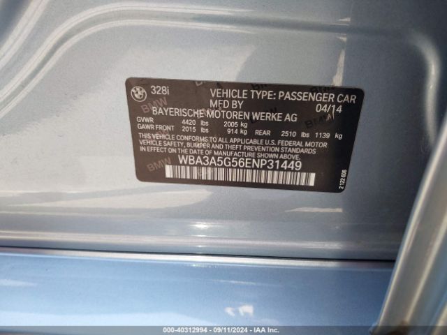 WBA3A5G56ENP31449 BMW 328I