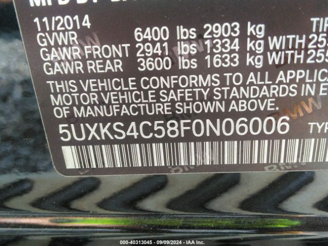 5UXKS4C58F0N06006 BMW X5 Xdrive35d