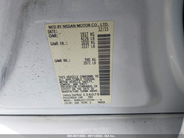 Nissan Altima 2.5 Sv 2016 1N4AL3AP6GC134079 Image 9