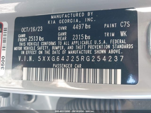 5XXG64J25RG254237 KIA K5 Gt-line
