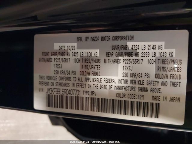 JM3KFBBL5R0407701 Mazda Cx-5 2.5 S Select