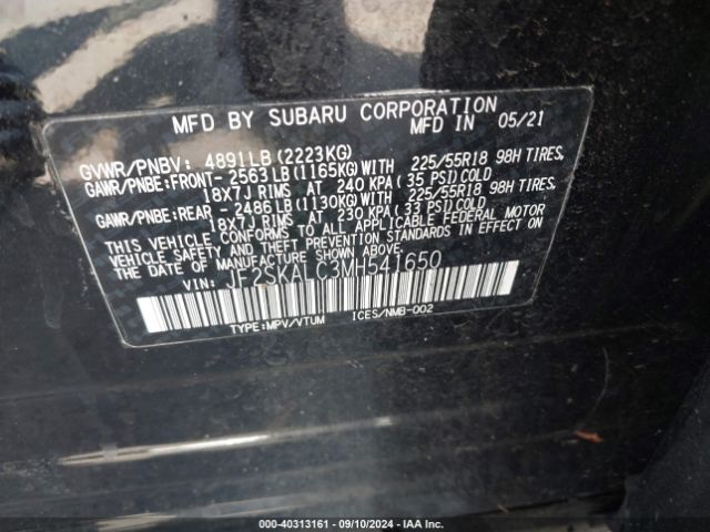 JF2SKALC3MH541650 Subaru Forester Sport