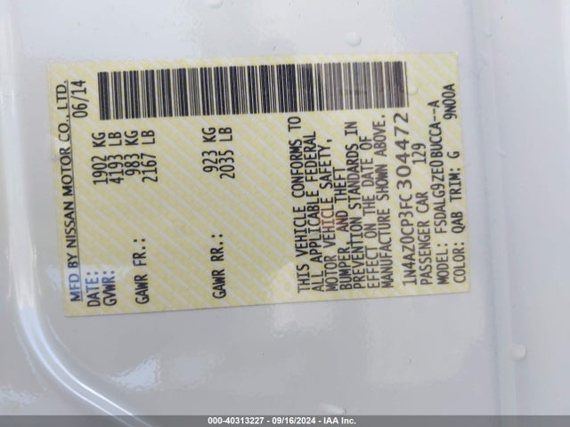 Nissan Leaf Sl 2015 1N4AZ0CP3FC304472 Image 9