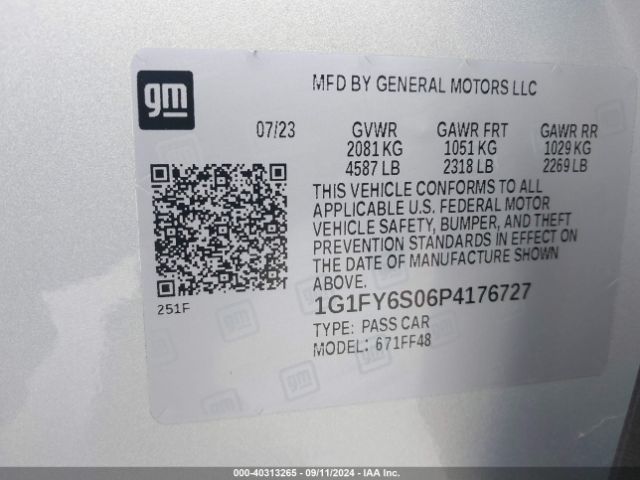 1G1FY6S06P4176727 Chevrolet Bolt Euv Fwd Lt