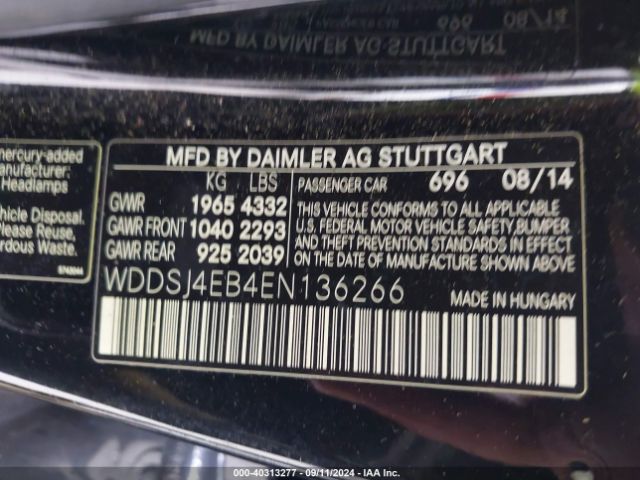 WDDSJ4EB4EN136266 Mercedes-Benz CLA 250