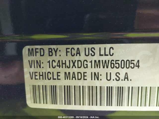 1C4HJXDG1MW650054 Jeep Wrangler Unlimited Sport Altitude 4x4