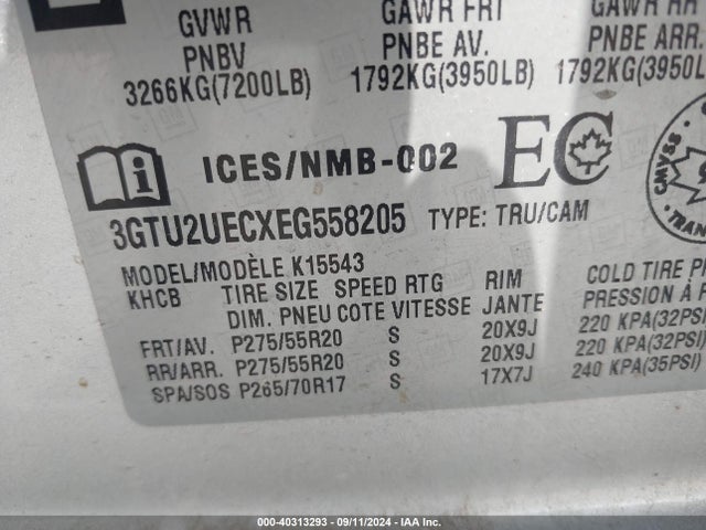 GMC Sierra K1500 Sle 2014 3GTU2UECXEG558205 Image 9
