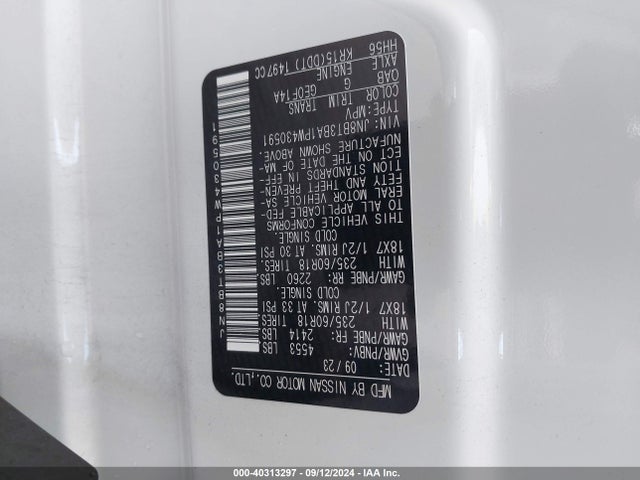 JN8BT3BA1PW430591 Nissan Rogue Sv Fwd