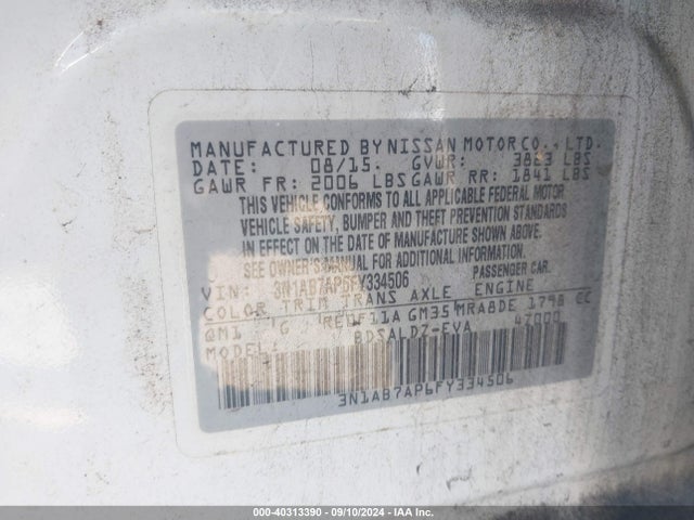 Nissan SENTRA SV 2015 3N1AB7AP6FY334506 Image 9