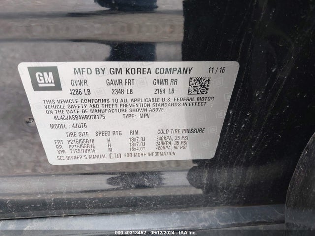 KL4CJASB4HB078175 Buick Encore Preferred