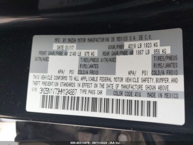 3MZBN1V73HM124887 Mazda Mazda3 Touring
