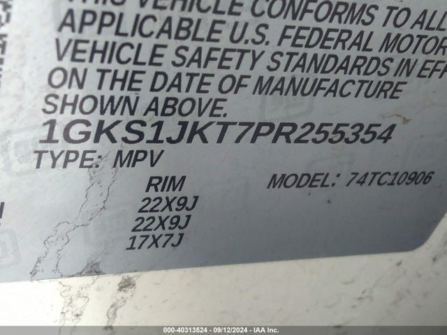 1GKS1JKT7PR255354 GMC Yukon Xl 2wd Denali