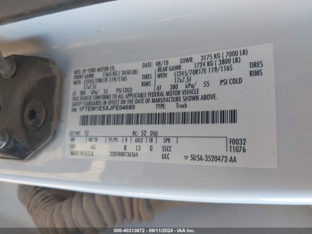 1FTEW1E5XJFE04680 Ford F-150 Xl