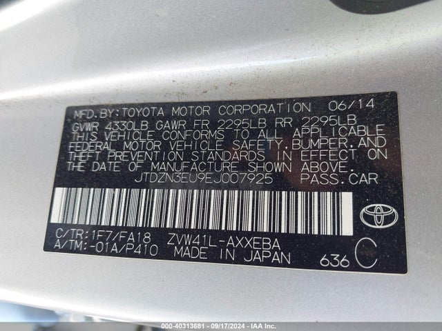 Toyota Prius V Two 2014 JTDZN3EU9EJ007925 Image 9