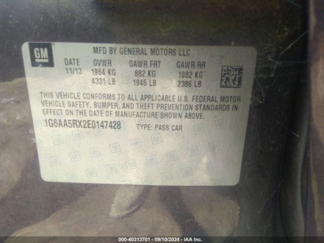 1G6AA5RX2E0147428 Cadillac Ats Standard