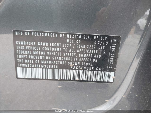 3VW5S7AJ6EM358916 Volkswagen JETTA GLI