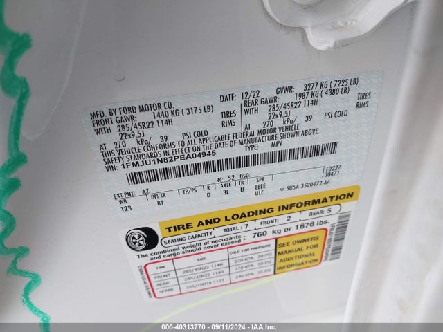 Ford Expedition King Ranch 2023 1FMJU1N82PEA04945 Image 9
