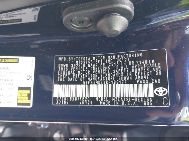 Toyota COROLLA LE 2024 5YFB4MDE4RP188177 Image 9