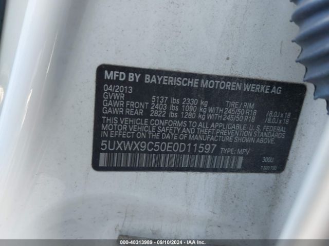 5UXWX9C50E0D11597 BMW X3 Xdrive28i